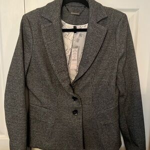 New with tag White House black market mini grey tweed houndstooth sig blazer